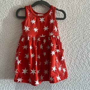 Hanna Andersson Super Soft Stars Orange‎ Dress Toddler Girl Sleeveless Size 2T